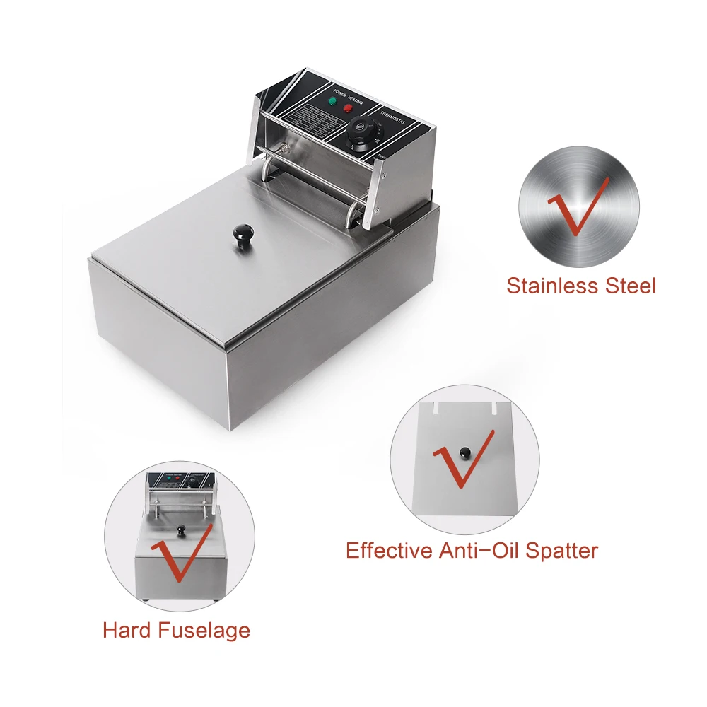8л электрическая фритюрница 110 В/220 В фритюрница из нержавеющей стали коммерческая или Бытовая фритюрница CE сертификат