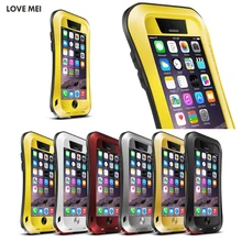 Любовь Мэй для iPhone 6 plus Панцири Водонепроницаемый противоударный Для iPhone 6S плюс металлический корпус гибридный закаленное Стекло Экран протектор