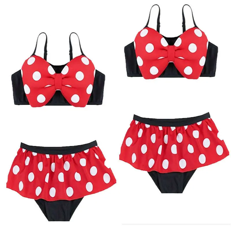 

Baby Kids Girl Minnie Bikini Swimwear Strappy Swimming Swimsuit Costume Bathing