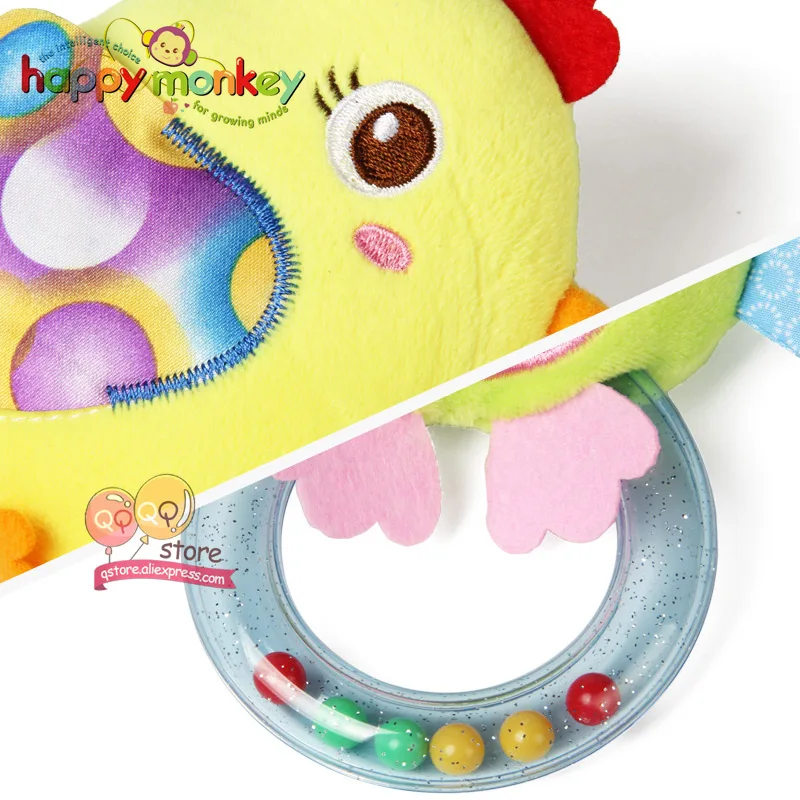 Happy monkey милые плюшевые мягкие детские погремушки колокольчики новорожденного подарок звуковой сигнал игрушки для детей бусинка для маленьких детей; Размеры 0-12 месяцев