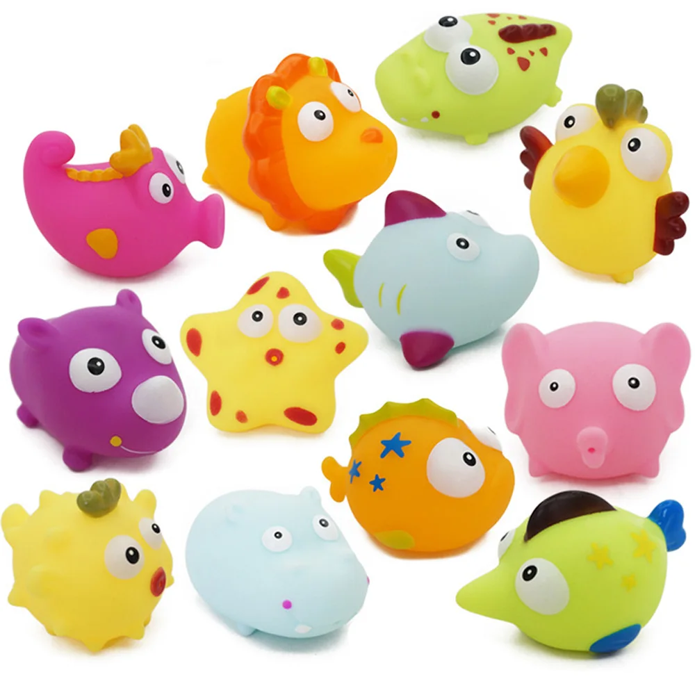 

1PCS Water Spray Baby Bath Toys Soft Rubber Cute Cartoon Animals Bathroom Toys Fish Lion Crocodile for Children Boys Girls