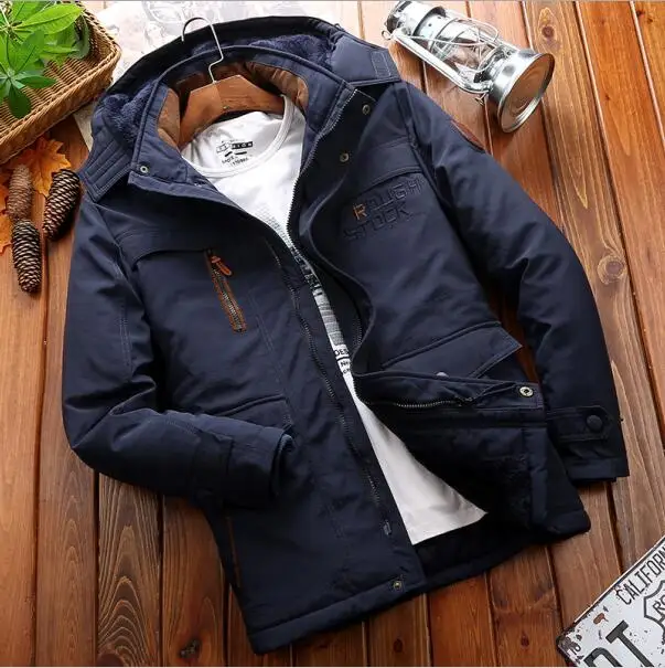 Парка повседневная классическая зимняя куртка мужская ветровка Теплая стеганая куртка с капюшоном модная верхняя одежда пальто размера плюс 4XL 5XL 6XL - Цвет: ASIAN SIZE  8186 DB