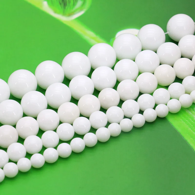 

White tridacna stone 6mm 8mm 10mm 12mm 14mm size optional round loose beads 15inches beads suitable for women jewelry gifts