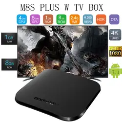 MECOOL M8S плюс W Android 7,1 ТВ BOX Amlogic S905W Quad core 1 ГБ DDR3 8 ГБ Media Player встроенный В 2.4g wifi 4 К USB тонкий мини-ПК BR