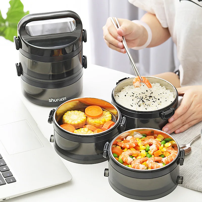 

2/3/4Layer Japanese Creative Thermal Insulation Lunch Box Stainless Steel Bento Box Kitchen Food Storage Container Kids Lunchbox