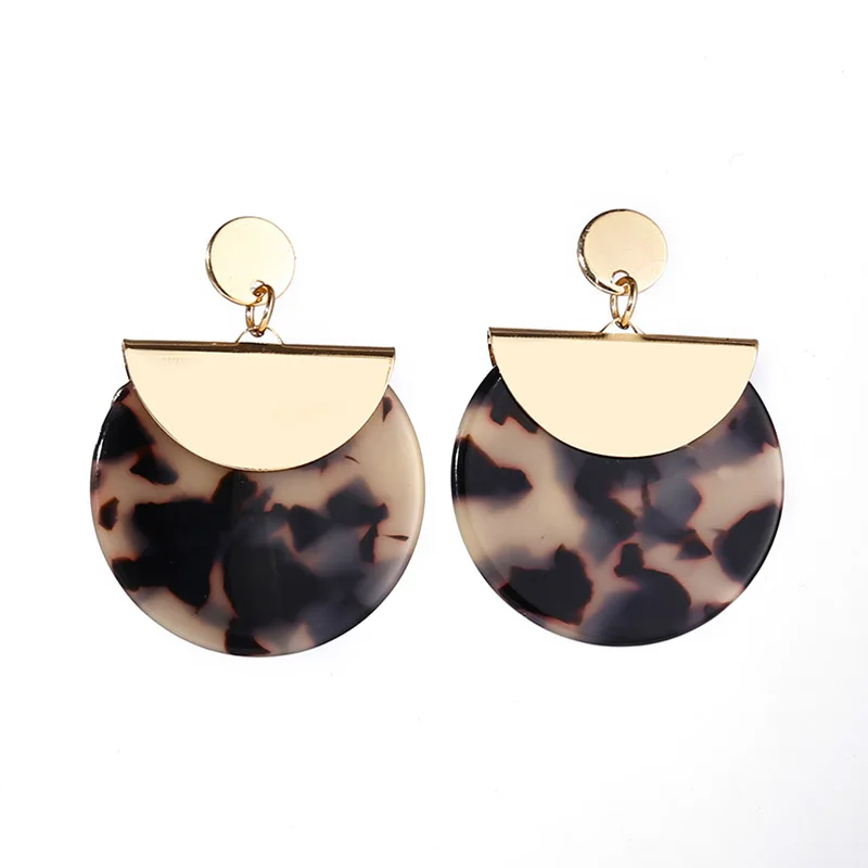 

Creative Leopard Acrylic Resin Earring Trendy Irregular Geometric Tortoiseshell Design Drop Earring For Women Girl Jewelry Gift