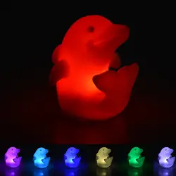 Милый Дельфин сенсорный ночник светодио дный светодиодная мигающая лампа Изменение цвета светящиеся игрушки для детской спальни