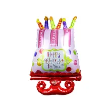 50 шт./лот С Днем Рождения Торт воздушный шарик из алюминиевой фольги праздничные надувные шары декоративные шары для вечеринки, Классические игрушки
