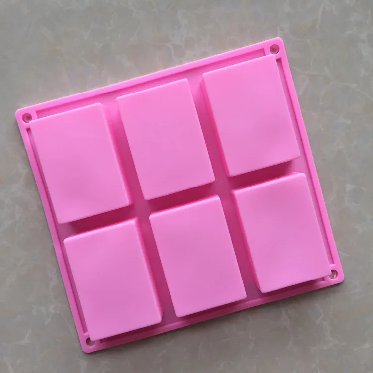 

6 even rectangular soaps mold silicone mold cake Cake decorating tools