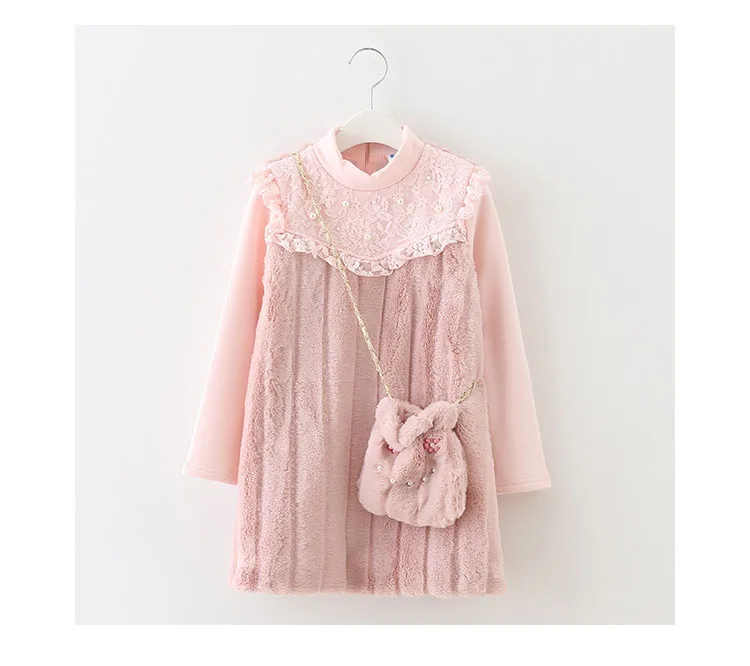 fleece little girls dress winter autumn 2017 kids princess dress children dress teenage girls  (9)