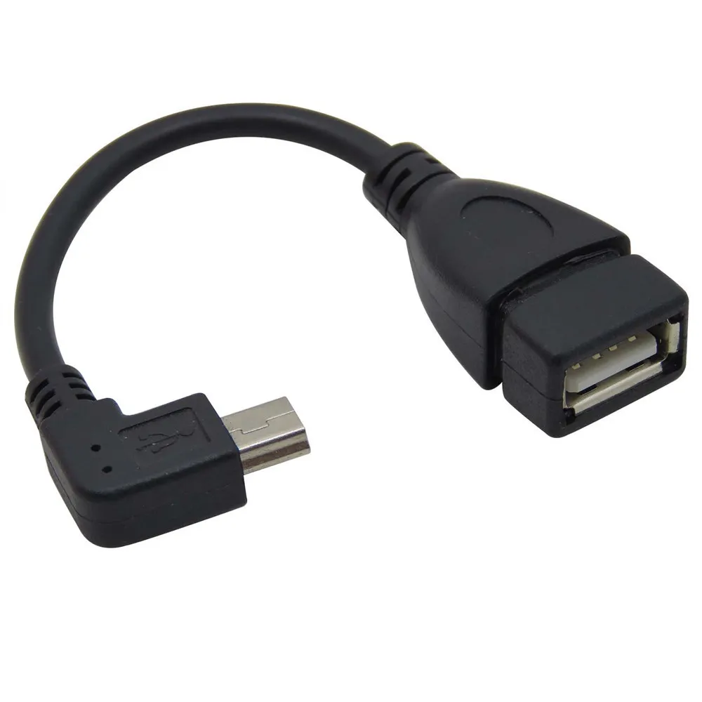 Бесплатная доставка 1 шт. правый 90 градусов Угловой USB Мини 5Pin к A/F OTG Хост кабель|mini