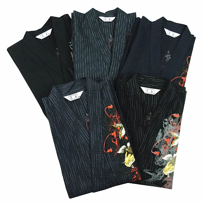 Cotton Yukata Kimono Suit Men Japanese Pajamas Tracksuit Short Sleeve