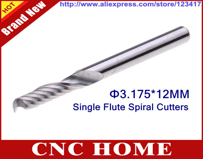 5pcs 6mm x 12mm Carbide CNC Router Bits Single Flute Spiral Cutters End Mills