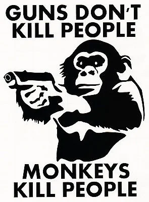 Не убивайте людей обезьяны делать виниловую Наклейка на окно, бампер смешной 15 см