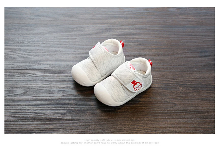 Kalupao Unisex Baby Shoe Cotton Fabric First Walker Shoes Anti-Slippery Soft Tpr Hook & Loop Prewalker Sneakers Baby Casual Shoe (10)