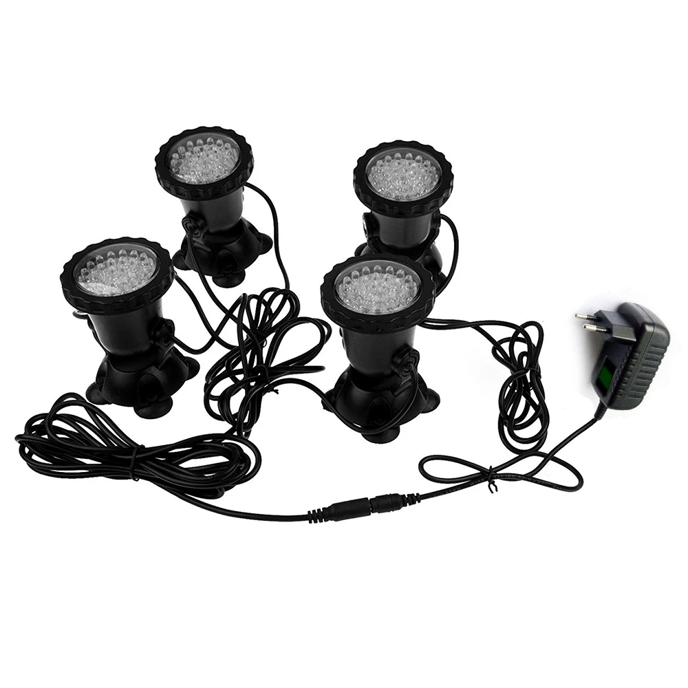 DONWEI 4 stücke RGB 36 FÜHRTE Unterwasserlicht Scheinwerfer Wasserdicht IP68 Tauch Lichter für Teich Aquarium Landschaft Beleuchtung