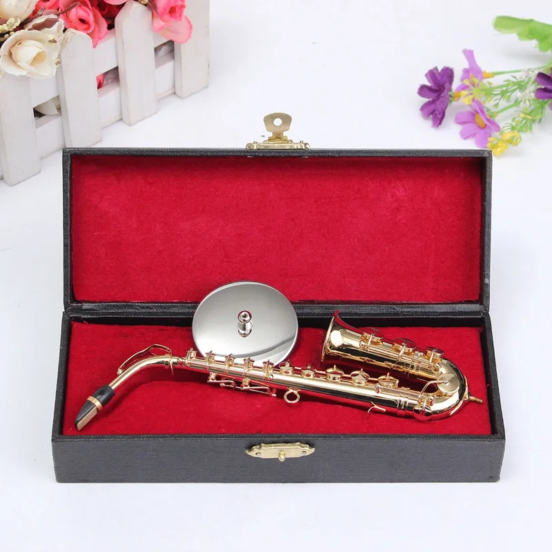 

1/6 Golden Small Saxophone Copper+Metal Alto Sax Saxophone Mini Portable Saxophone Musical Instrument With Sax Leather Case