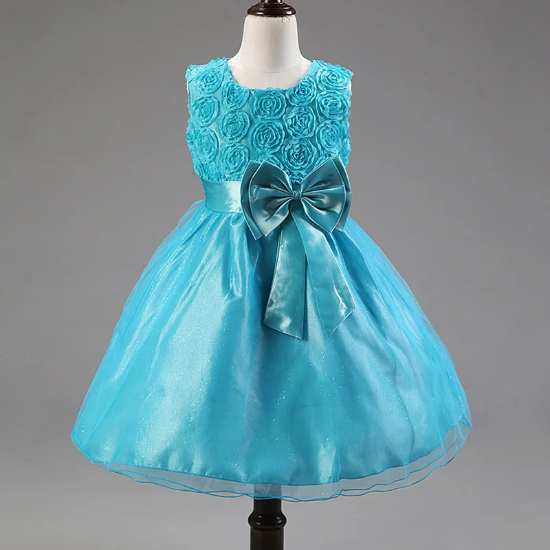 JaneyGao/ г. Летние платья для девочек, держащих букет невесты на свадьбе, вечернее платье для маленьких девочек, платье для первого причастия, Лидер продаж - Цвет: sky blue