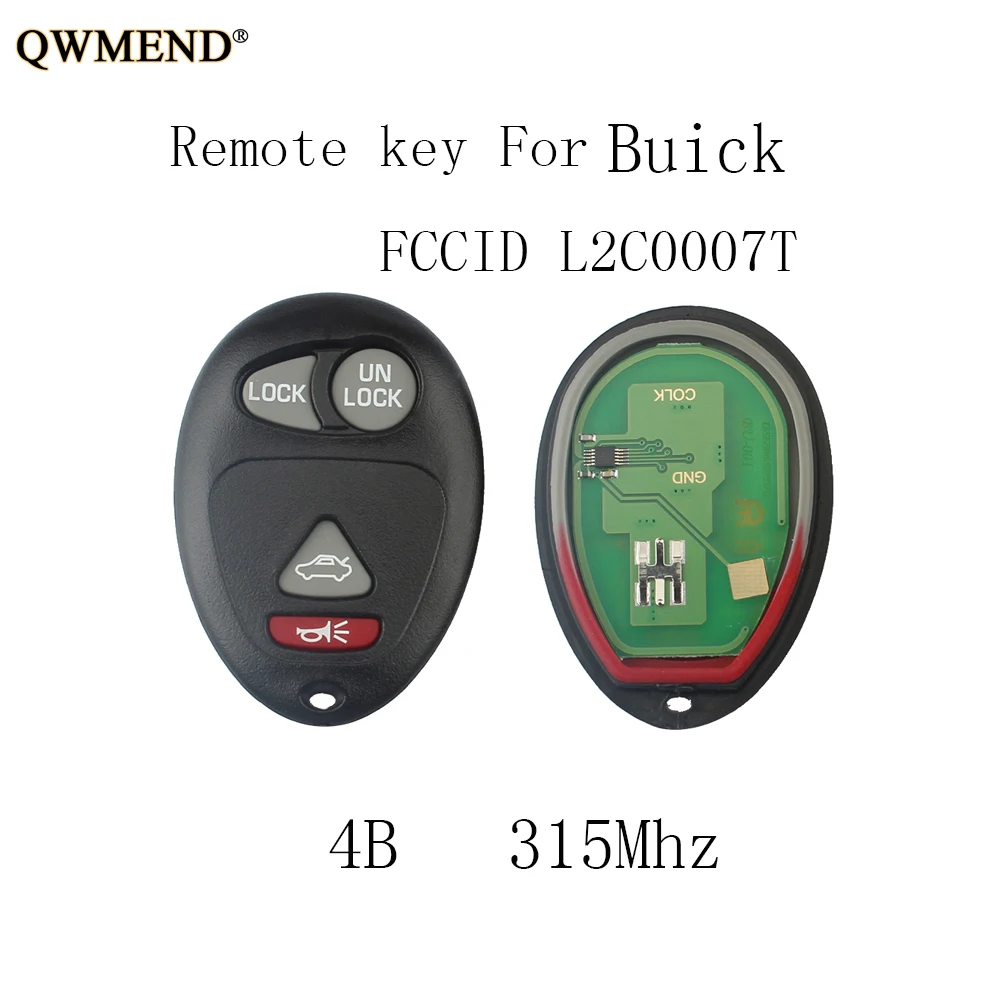 

QWMEND 4Buttons Remote key For Buick Rendezvous 2002 2003 2004 2005 2006 2007 L2C0007T Original keys 315Mhz