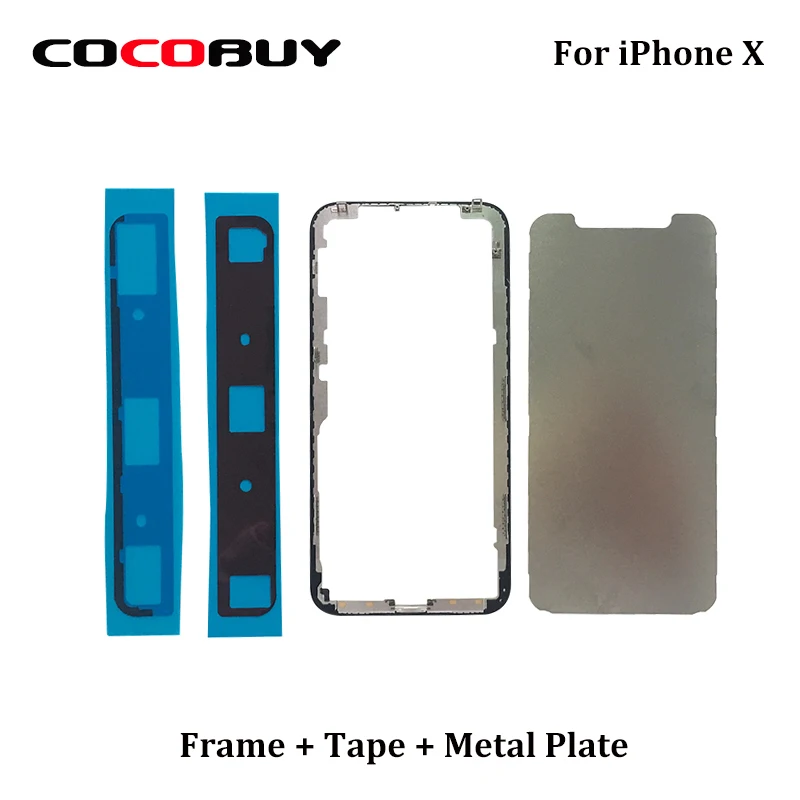 

Novecel 1 set Top Quality ORI Front Bezel Frame + Adhesive Tape + Metal Plate for iPhone X IX I10 IPX LCD Middle Frame