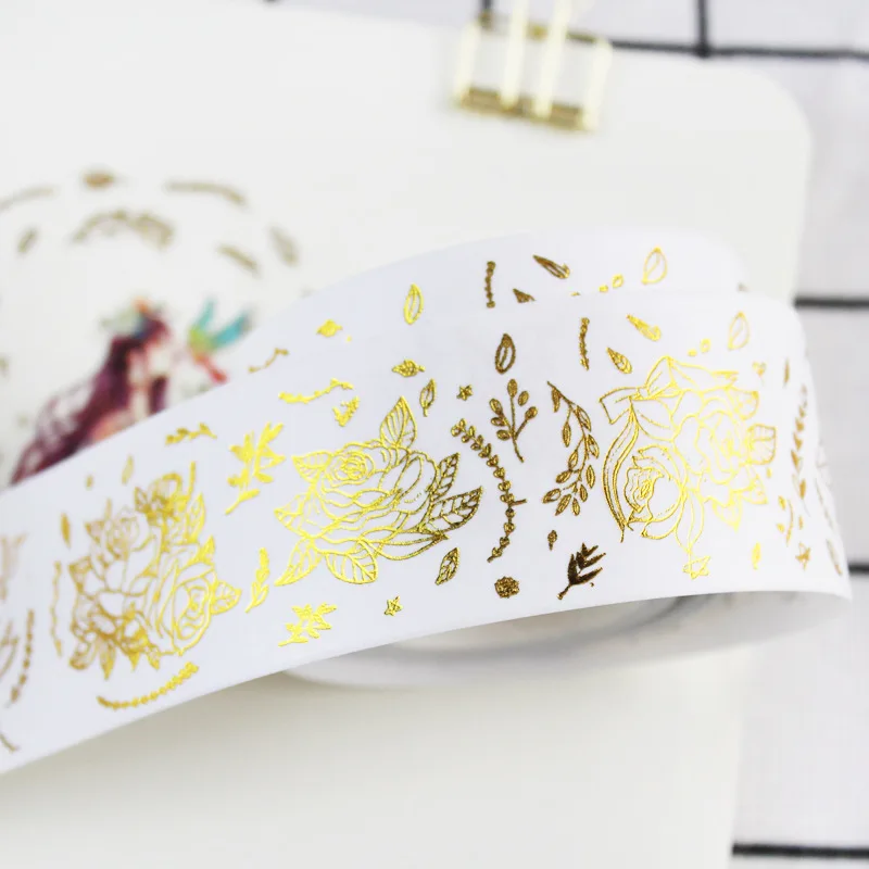 

6 pcs/Lot Vintage rose washi tape 35mm*5m Silver gold washi tape set Deco Paper sticker for album phone book Stationery FJ311