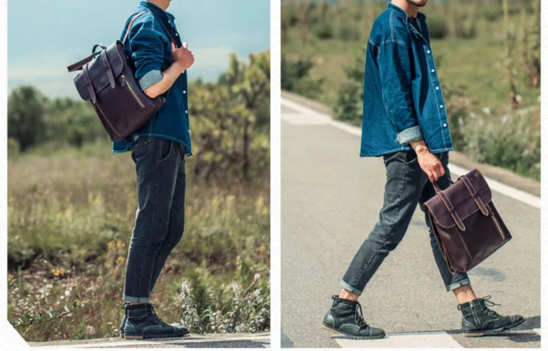 cavalo louco, mochila masculina de couro artesanal
