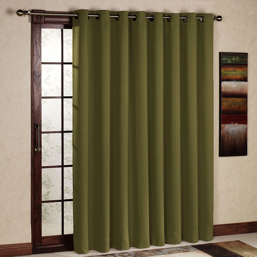 One Panel Per Pack Solid Olive Green Drapes Blackout Thermal Insulated Cortinas Window