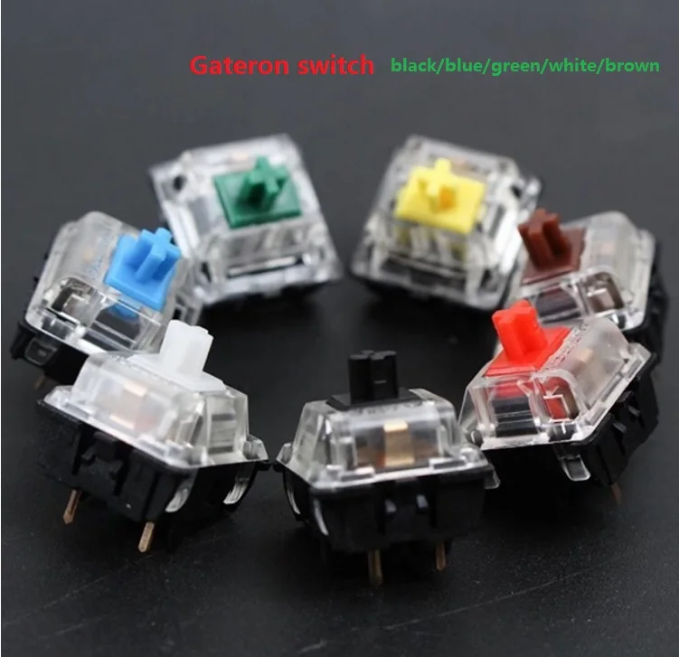 Gateron mx switch 3pólový 5pólový transparentní pouzdro modrá červená zelená hnědá černá spínače pro mechanickou klávesnici kompatibilní s cherry mx