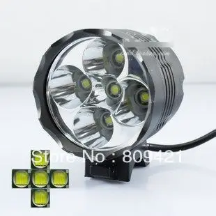 ; 10 шт./лот 5 x CREE XM-L T6 светодиодный 6000Lm передний велосипедный фонарь фары 8800MHA Батарея пакет