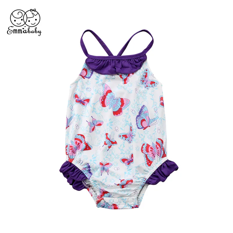 Summer Kids Baby Girls Butterfly Swimwear Kid Girl Sleeveless One Piece
