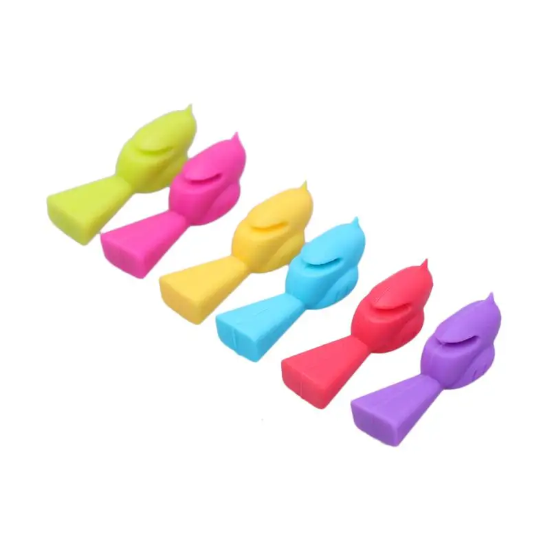 6PCS Bird Tits Wine Glass Marker Silicone Wine Glass Recognizer Cup Distinguisher(Mixed Color