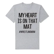 LUSLOS MY HEART IS ON TAHT MAY#WRESTLINGMOM Letter Print Women's T Shirt Mother Tee Tops Casual Summer Short Sleeve цена LUSLOS MY HEART IS ON TAHT MAY#WRESTLINGMOM Letter Print Women's T Shirt Mother Tee Tops Casual Summer Short Sleeve цены онлайн