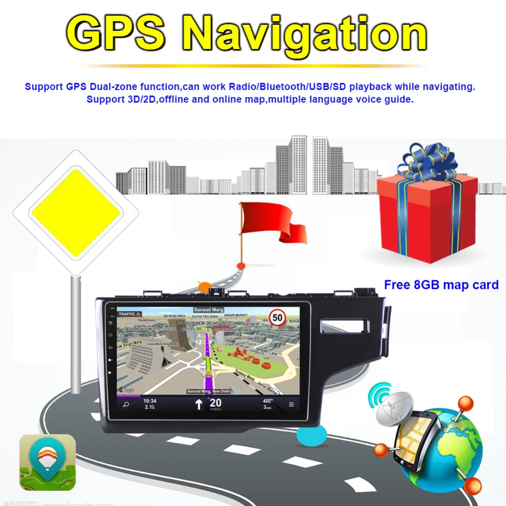 Автомобильное радио стерео GPS навигация экран 10 1 дюйма Android IPS для Honda Fit/Jazz