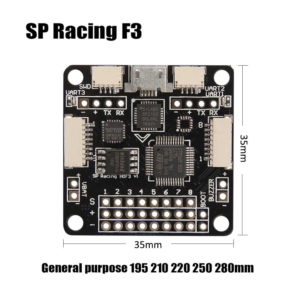 redColorful SP Racing F3 Pro Flight Control Controller pour 250 210 180 Quadcopter Acro//Deluxe Version mieux que CC3D Flip32 pour les enfants