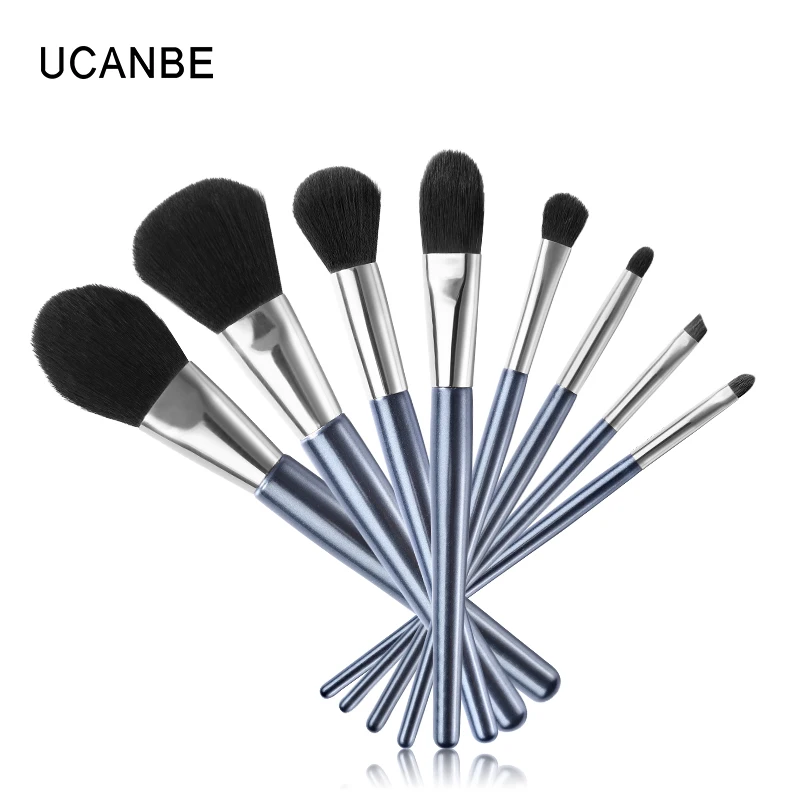 UCANBE 8 шт./компл. Профессиональный металл набор кистей для макияжа Фонда тени век