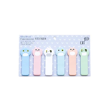 

16packs/lot cute cat multifunction paper sticky note memo adhesive decorative label bookmark school and office supply wholesale