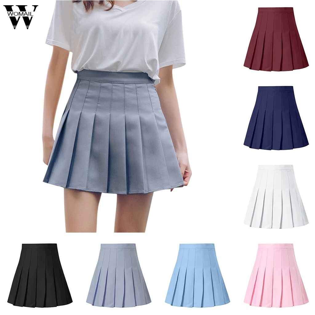 

Womail Skirt Women Summer Fashion High Waist Pleated Mini Skirt Slim Waist Casual Tennis Skirt NEW 2019 dropship M27