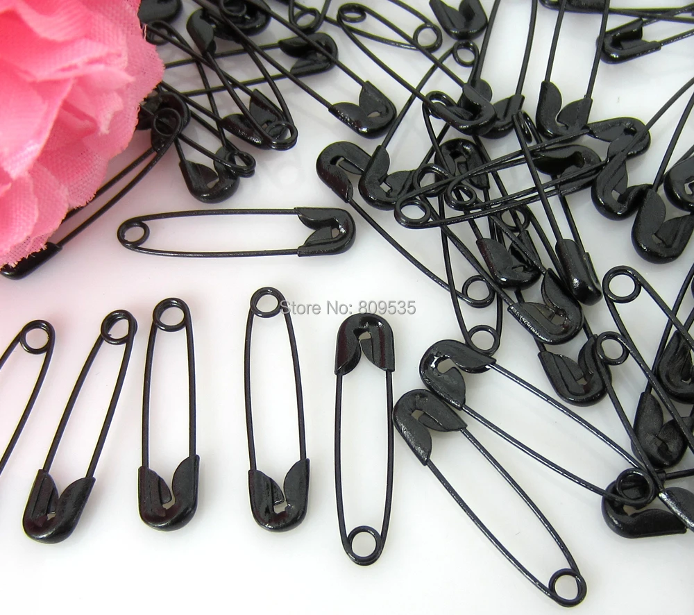 

Free Shipping 500 Black Small black Safety Pins Findings Brooch/garment accessories 5 x 22mm