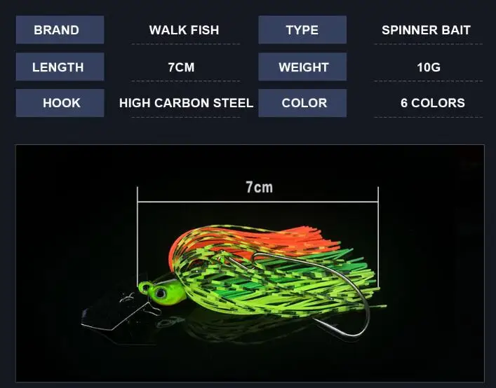 Spinnerbait Fishing Lure Buzzbait Wobbler Chatter Bait for carp Fishing with Swim Jig Blades Pesca