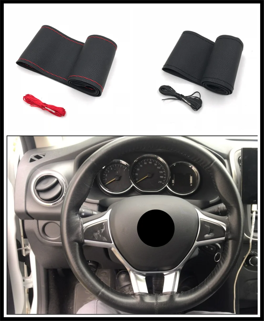 Car interior steering wheel cover soft leather weave 37 cm / 38CM for Fiat Croma Linea Ulysse Oltre 600 1200 520 20-30 16-20
