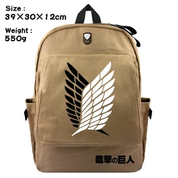 

2018 New Rushed None Leather Backpack Anime Canvas Backpack School Bag Shoulders Printing Knapsack Travel Shingeki No Kyojin