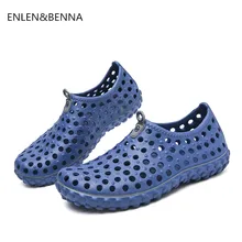 Г., повседневные летние мужские пляжные сандалии открытая прозрачная садовая дышащая обувь с вырезами, без шнуровки, крутая мужская обувь на плоской подошве sandalias mujer