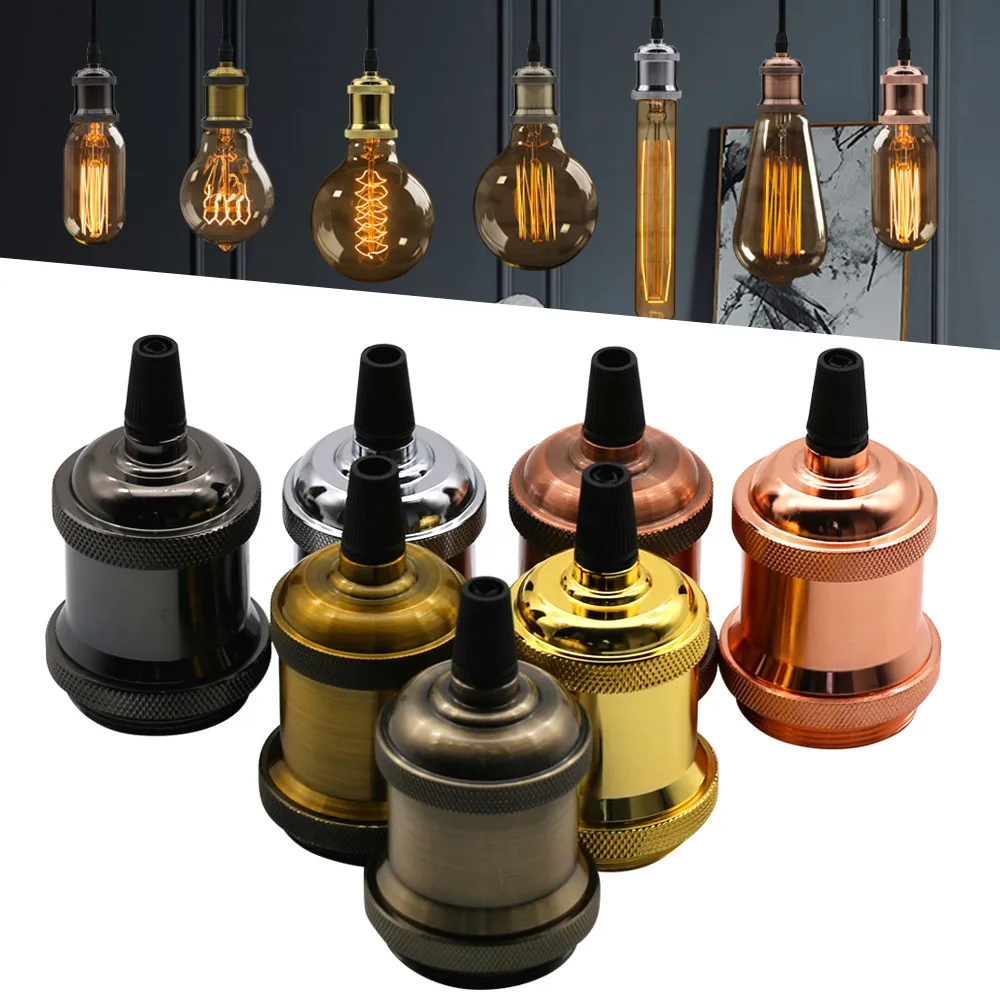 Retro Golden Edison Lamp Holder Lamp Bases E27 Decor Light Lamp Socket Useful 