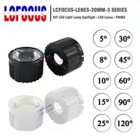300set/lot High power led lens 20mm PMMA 5 8 15 25 30 45 60 90 120 Degree smooth surface lenses with bracket holder free ship