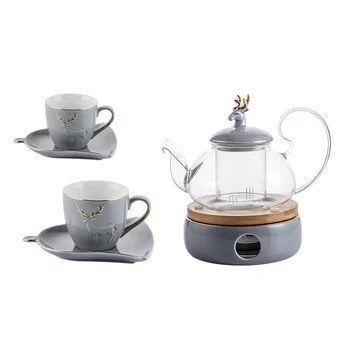 

Nordic Heat resistant glass teapot, bubbled teacup, tea set, English afternoon tea, boil fruit tea, home regale guest Drinkware