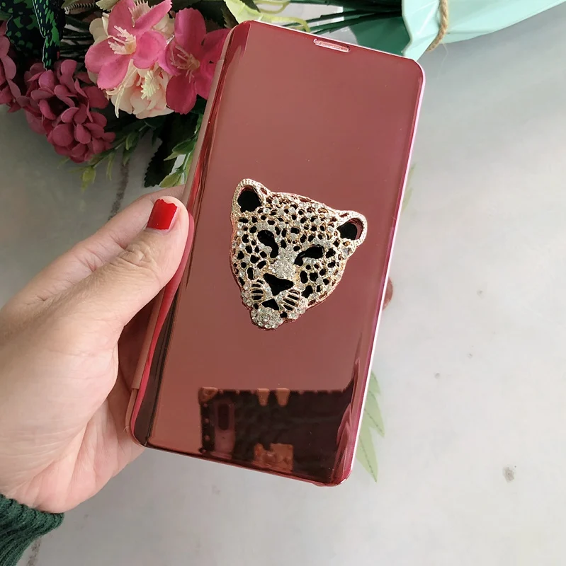 View Smart Mirror Flip Case For iPhone XR XS MAX X 8 7 6 6S Plus Starbuck Case Galaxy S10 S9 S8 A6 A8 A7 J4 J6 Plus 2018 Note 9