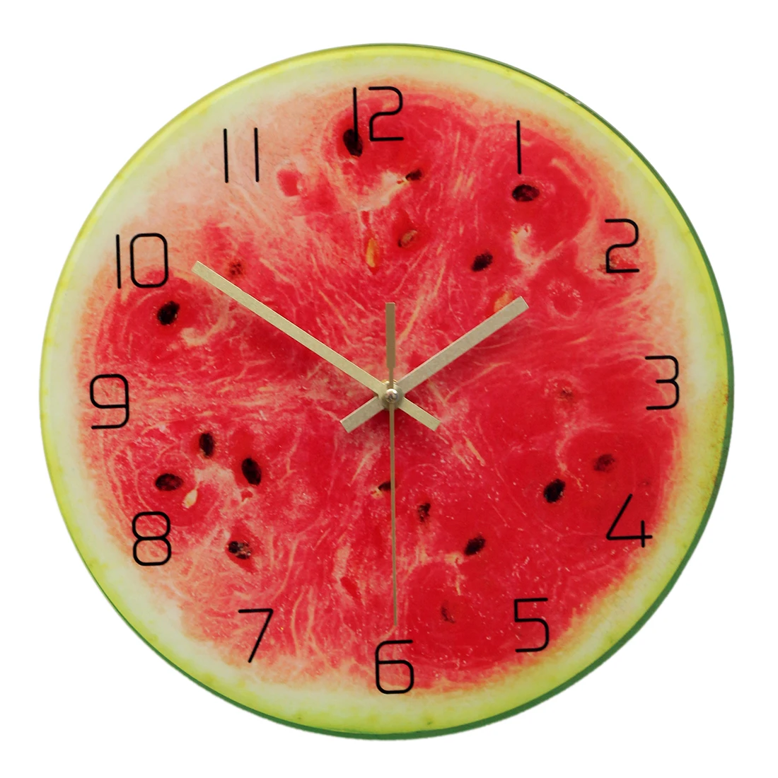

12 Inches Creative Fruit Shape Acrylic Round Brief Wall Clock Tempered Glass Silent Wall Clocks Home Decor Modern Design
