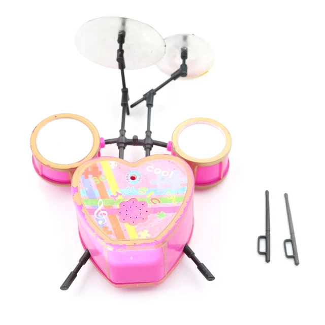 1Set plastic Doll play drums toys For for Barbie Kit musical