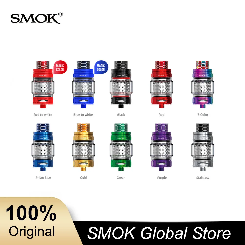 Smok TFV12 Prince Cobra Tank 2 мл/7 мл с V12 Mesh/полосатая катушка Смола капельного наконечника и