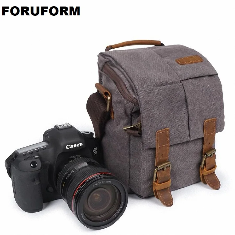Photo Bag Waterproof Canvas Vintage Shoulder DSLR Camera Bag Case For